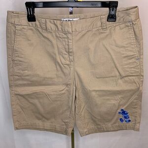 Women’s Disney parks shorts size 12 tan embroidered Mickey Mouse chinos classic